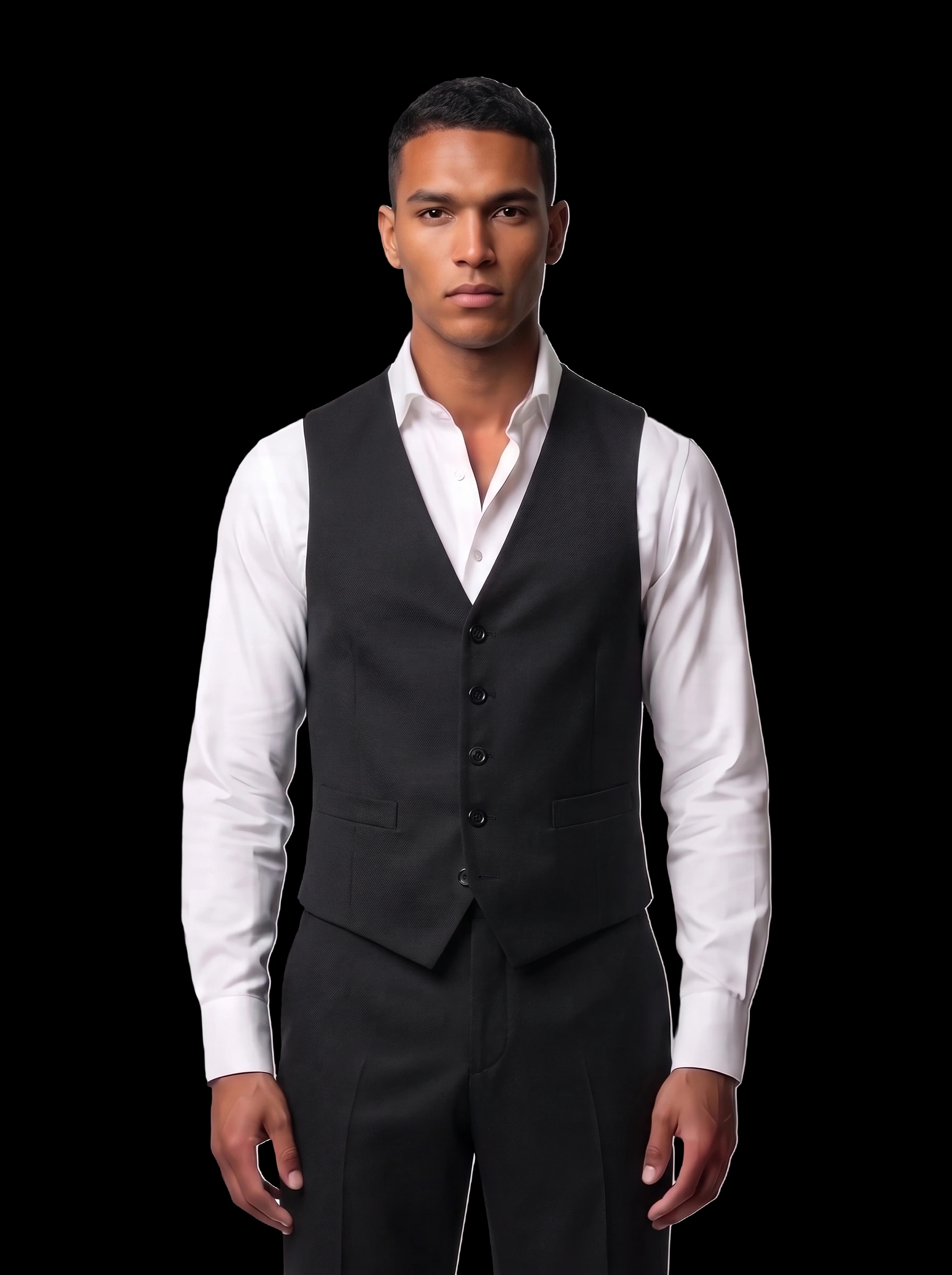 The Custom Vest - Black Twill