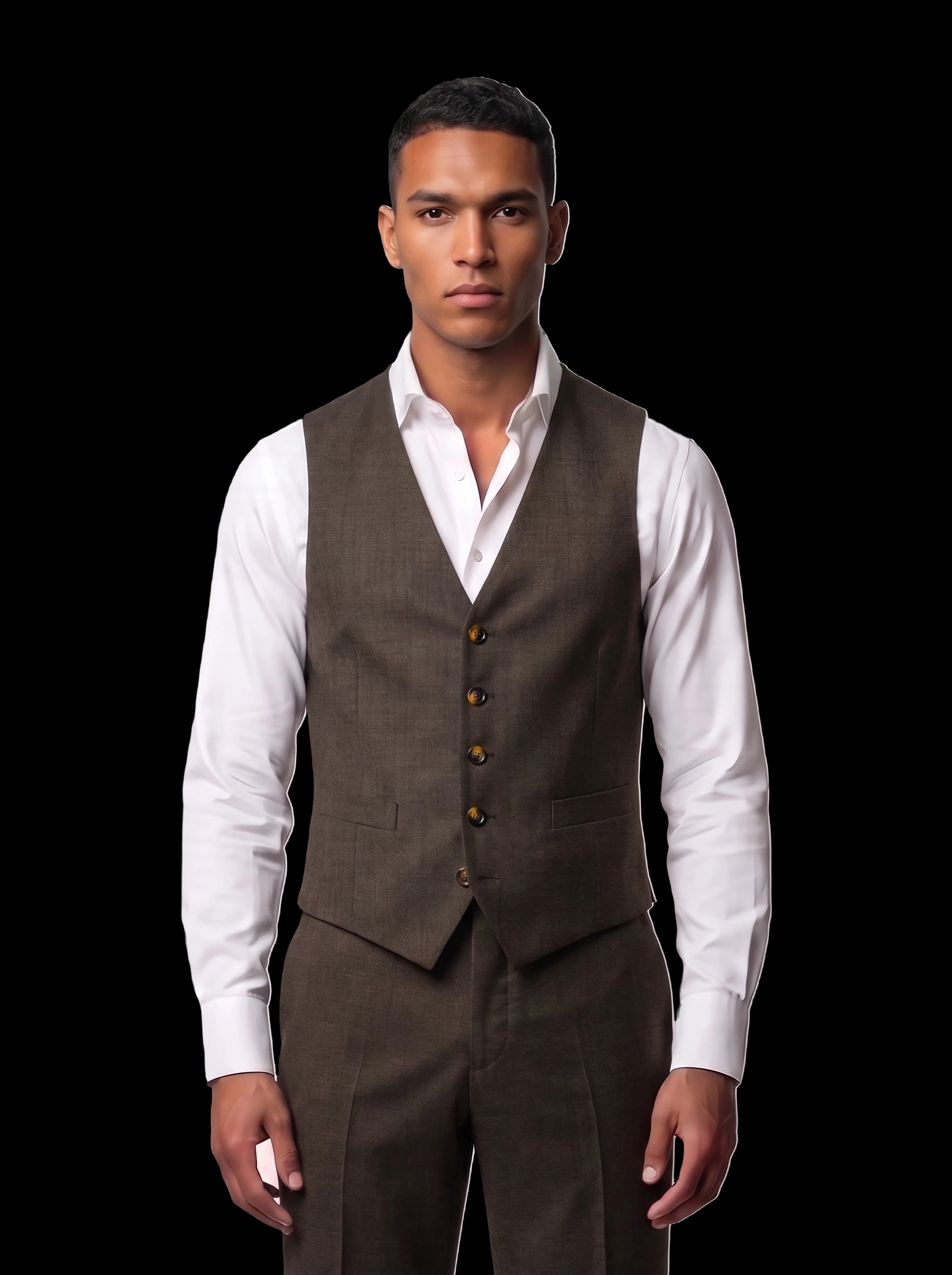 The Custom Vest - Dark Brown Melange