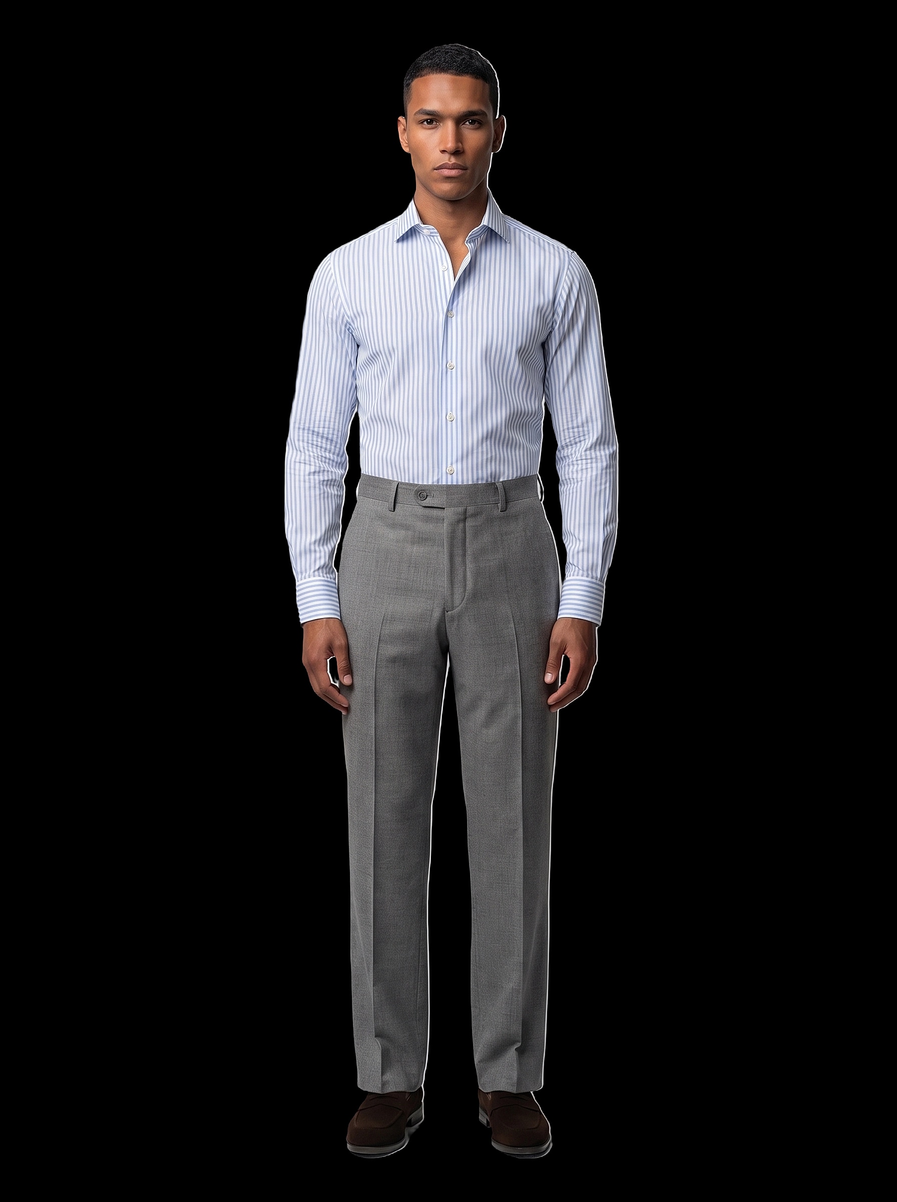 Custom Shirt - Light Blue Pencil Stripe