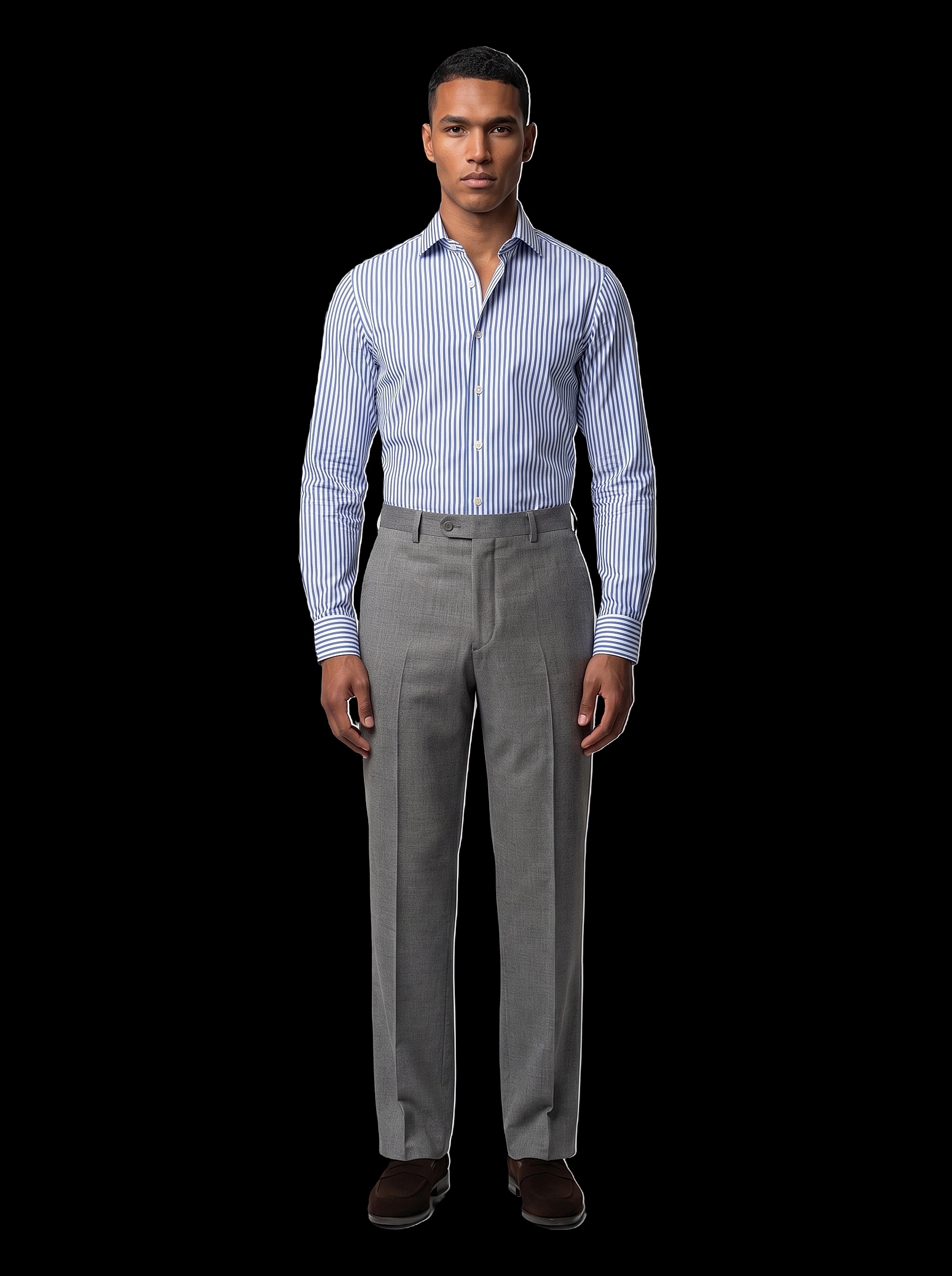 Custom Shirt - Blue Pencil Stripe