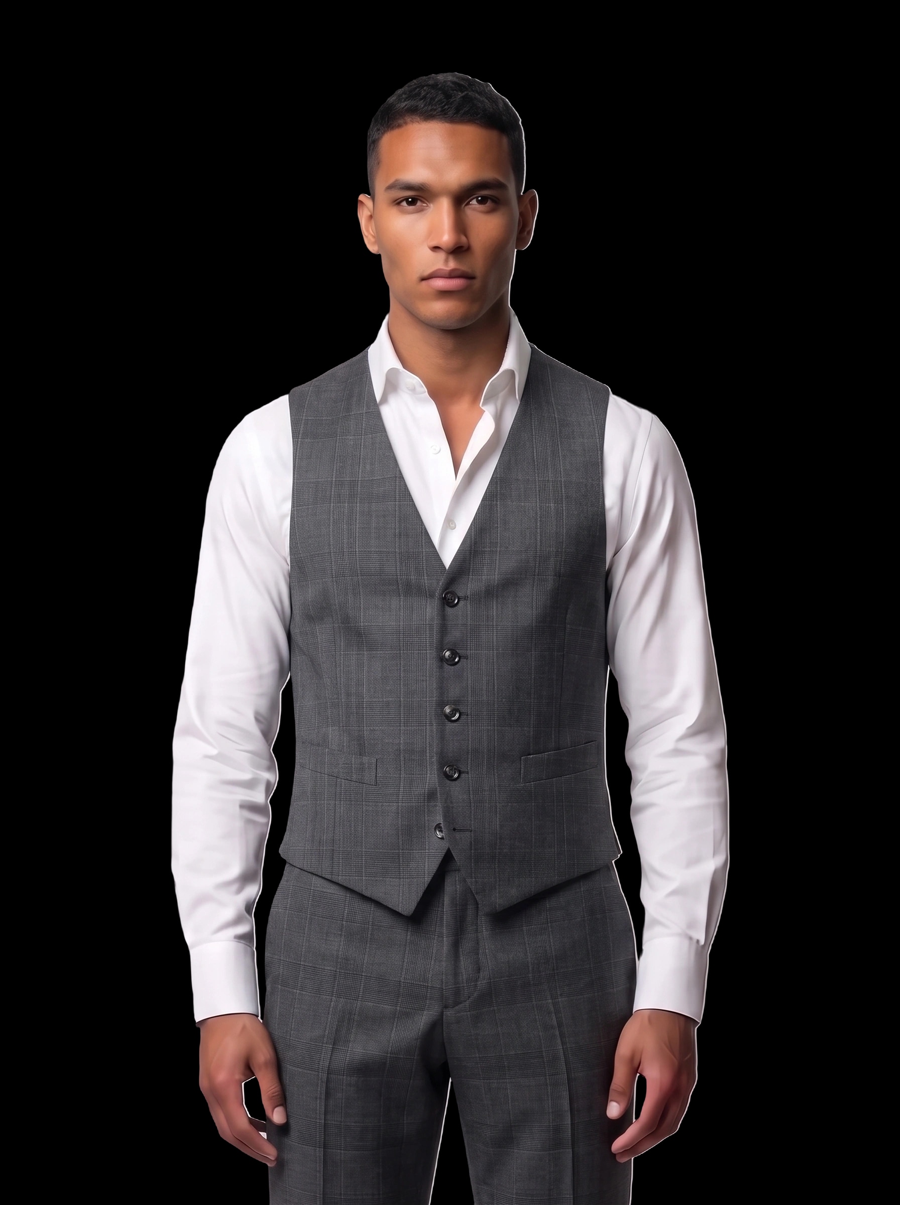 The Custom Vest - Grey Check