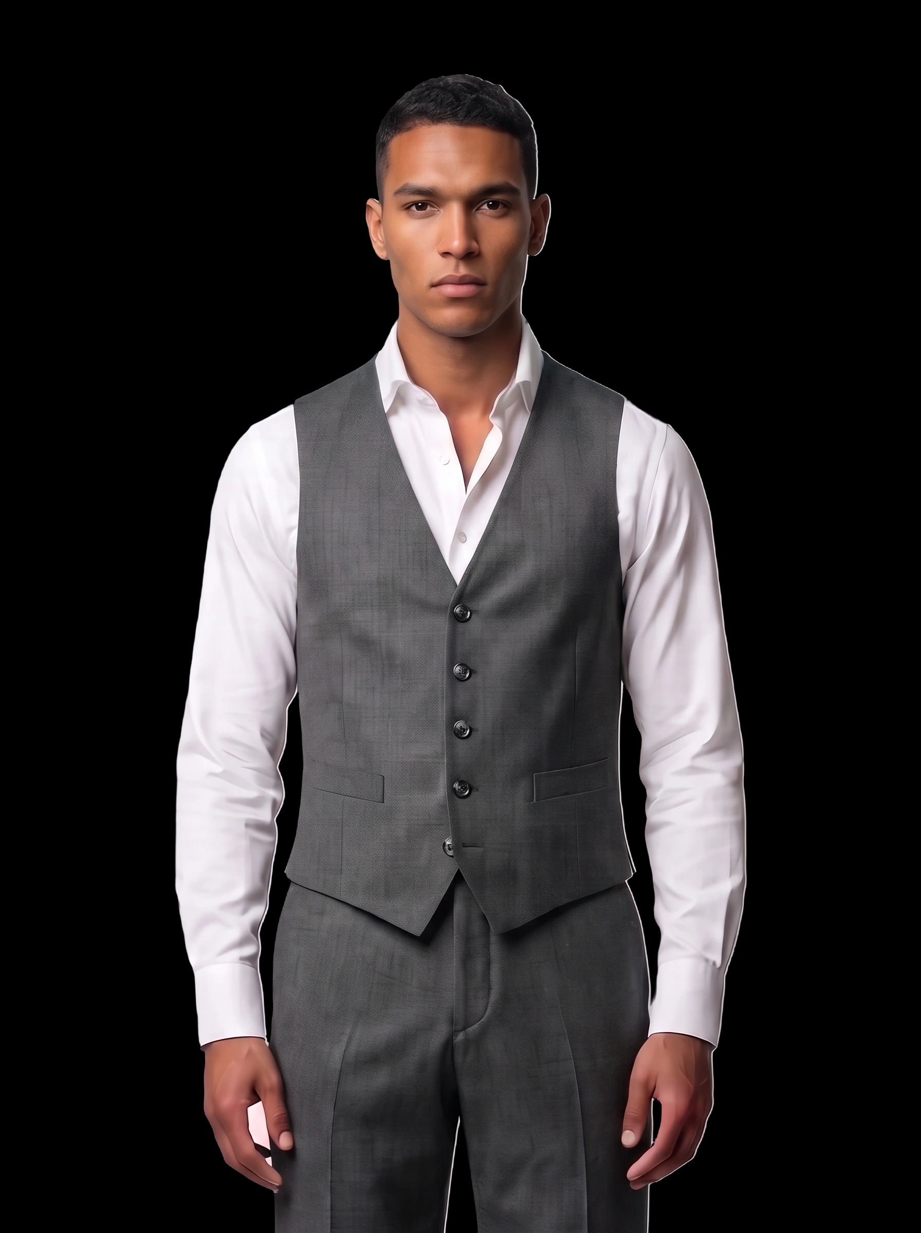 The Custom Vest - Dark Grey Sharkskin